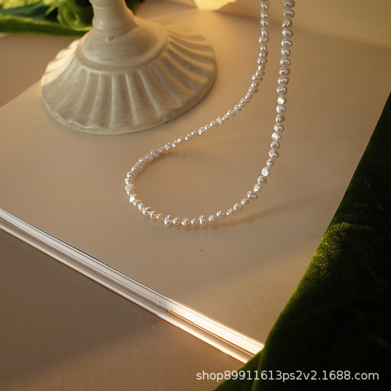 French Baroque Natural Freshwater Pearl Necklace Women's High-end Light Luxury Niche New Explosive Elegant Clavicle Chain