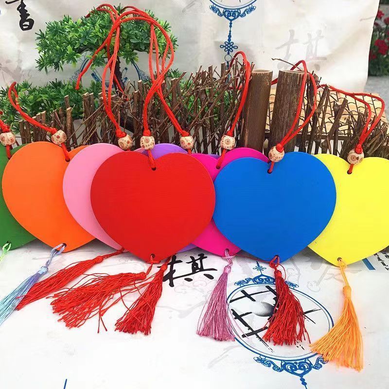 Factory direct supply love wish card wooden wish card decorative tag handwritten tag hanging tree temple festival tag