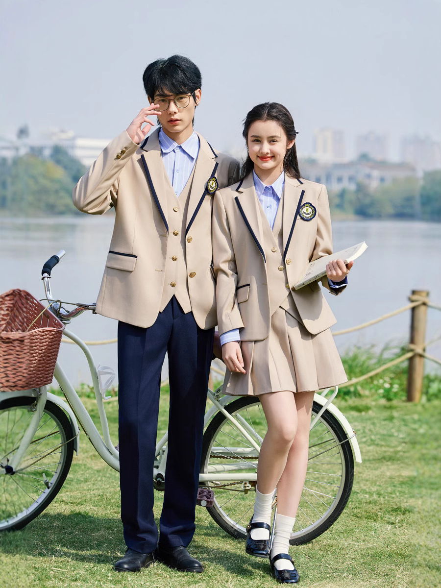 navy blue Suit suit Spring and Autumn College Style Pleated Skirt JK Uniform School Uniform Coat Unisex Professional Dress