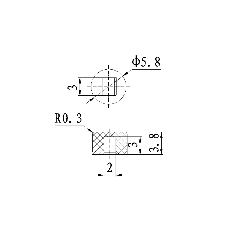 Chunxing A16 key cap with 5.8*5.8 self-locking lock-free switch inner diameter 2*3mm round button cap switch cap