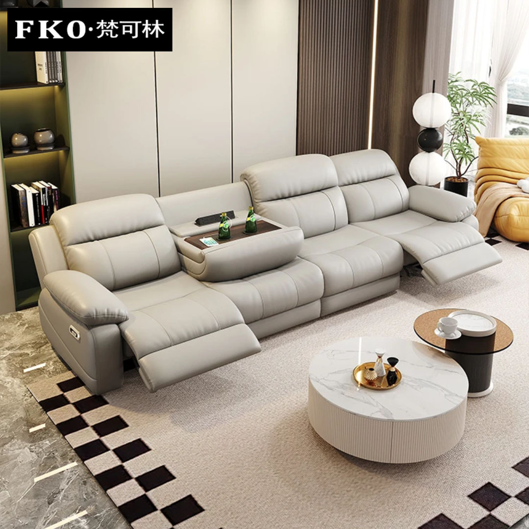 Электрический кожаный диван регулируемый домашний кинотеатр 2025 новый современный многофункциональный диван