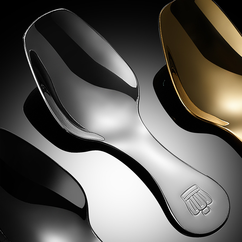 Wholesale 304 Stainless Steel Short Handle Tea Spoon Crown Spoon Sugar Powder Mini Small Spoon Creative Household Tableware Ice Cream Spoon