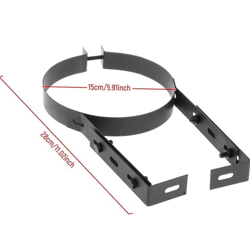 Chimney pipe rack bracket flue liner clip 6 inch stainless steel adjustable wall support hanging clip