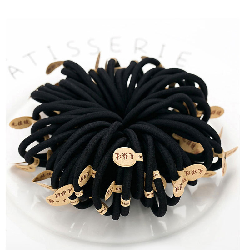 Korean high elastic hair rope thick seamless hair band Black rubber band hair rope durable hair accessories wholesale
