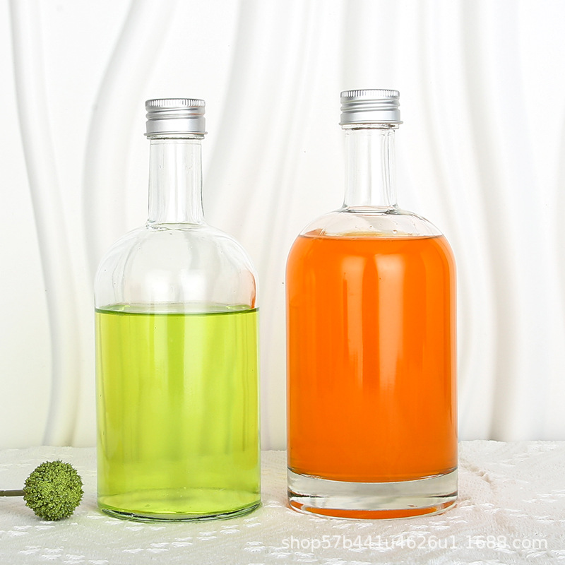 330ml sealed fruit wine bottle transparent glass beverage bottle brewed wine bottle 500ml frosted split wine bottle