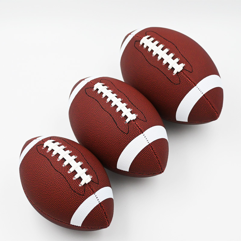 Factory direct wholesale No. 3, No. 6, No. 9 machine sewing PU game training children PVC American football American football