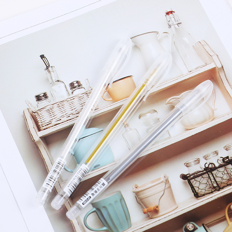 Cross-Border white high-gloss pen Art stroke special gold silver pen student DIY hand account pen painting gel pen