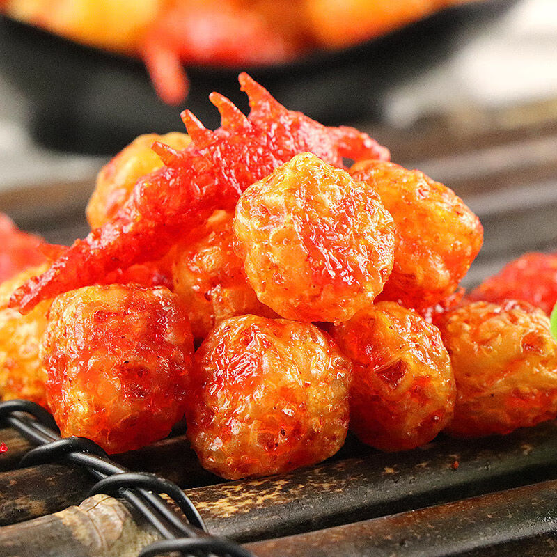 [Lightning Warehouse Specially Supply] Pingru Shrimp Fish Egg Spicy Strips Spicy Flavor 20G/Bag Spicy Gluten Spicy and Crispy
