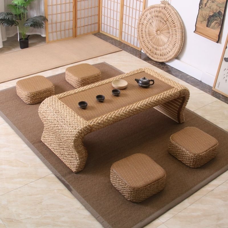 Rattan Tatami Coffee Table Balcony Table Tea Table Simple Bay Window Table Japanese Low Table Home Floor Combination Small Table