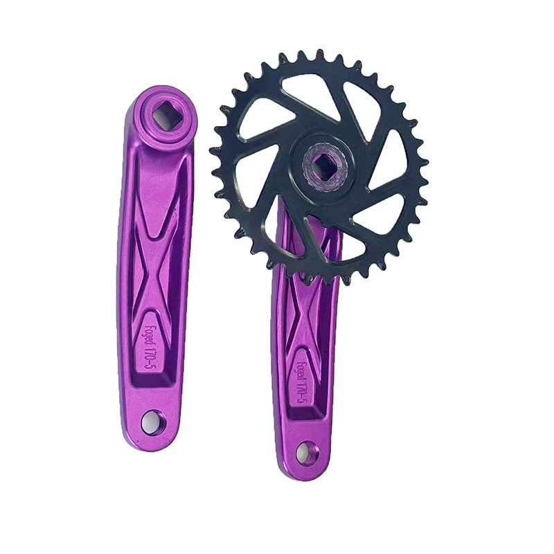 Mountain bike crank aluminum alloy tooth plate crank 170mm * 34 positive and negative tooth single plate