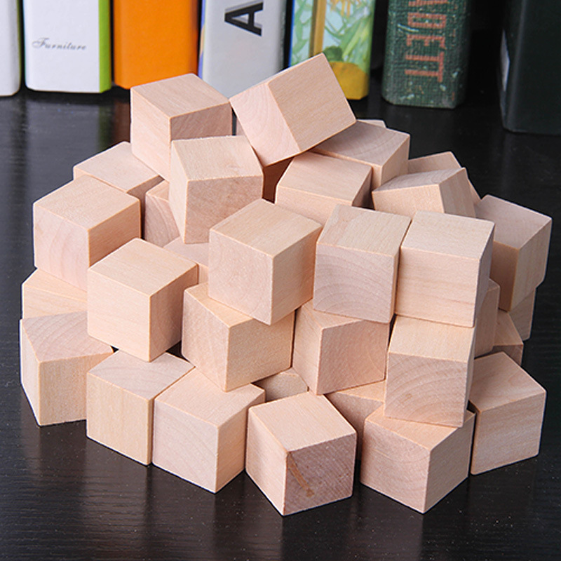 Color primary color wooden 3cm cube building block elementary school mathematics teaching aids cube small wooden block factory outlet