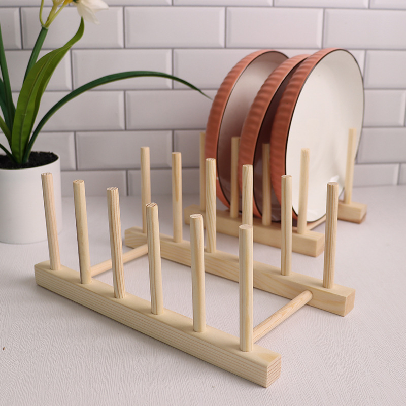 Wooden dish rack solid wood drain rack dish rack kitchen rack dish storage rack manufacturers spot wholesale