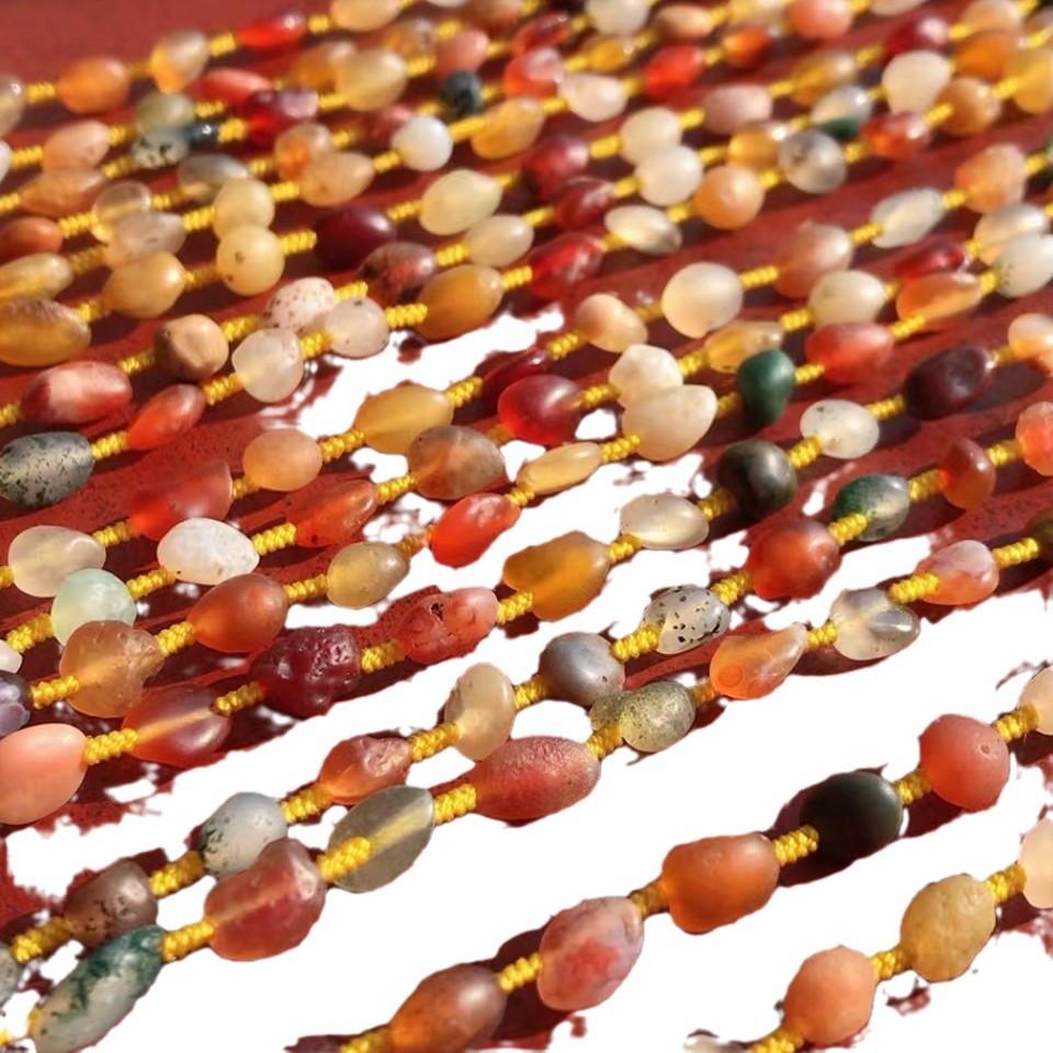 Factory wholesale natural Lashan Gobi stone agate color agate necklace