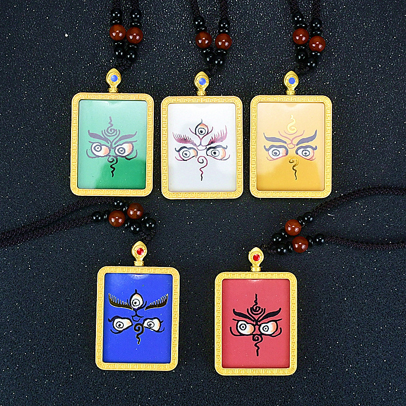 Nepalese Thangka Shell Zakhiram Manjushri Medicine Buddha God of Wealth Handmade Xizang Pendant Retro Box Cross-Border New National Style