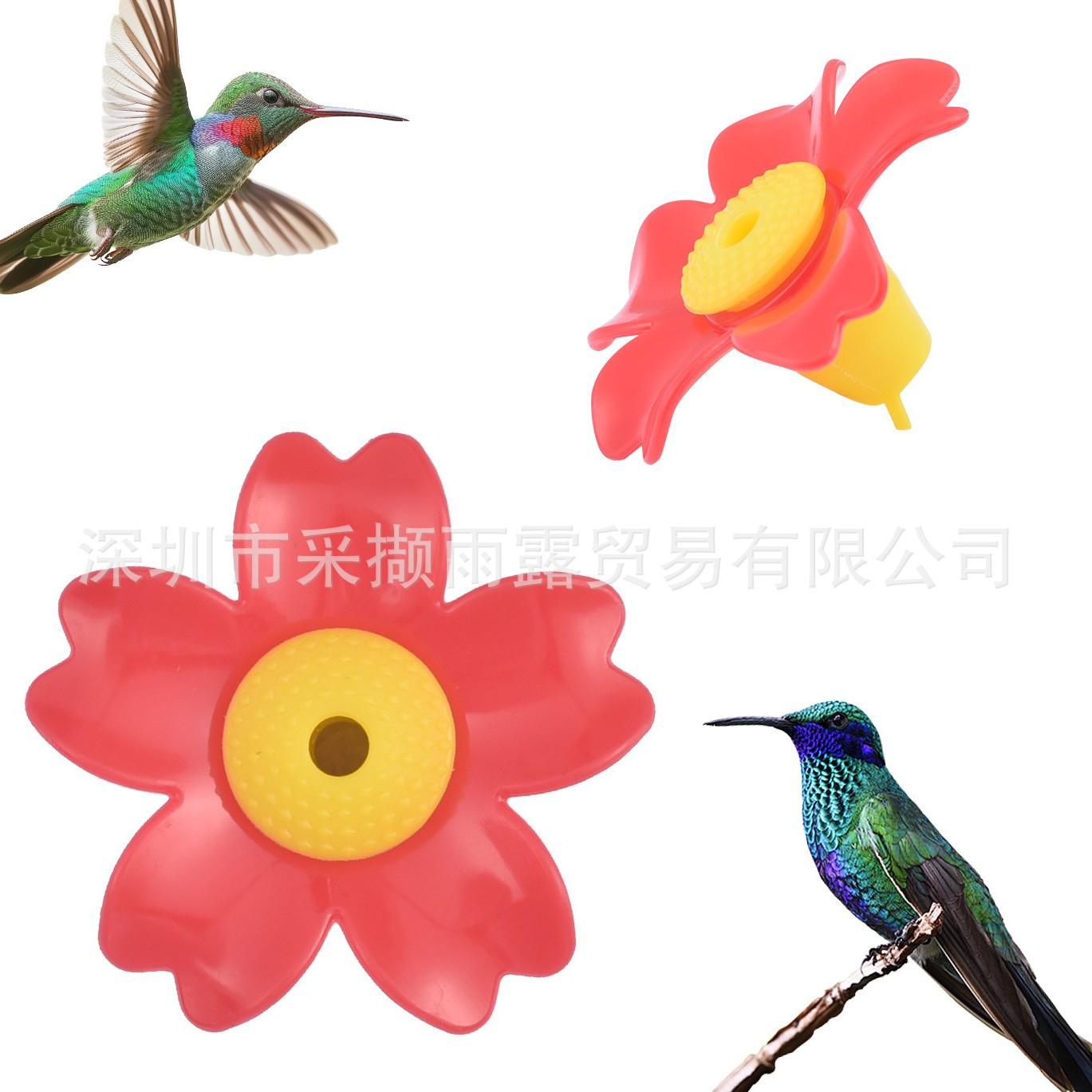 New Large Hummingbird Feeder Flower Hummingbird Feeder Flower Accessories Replaceable Multi-Color Flower Cross-Border