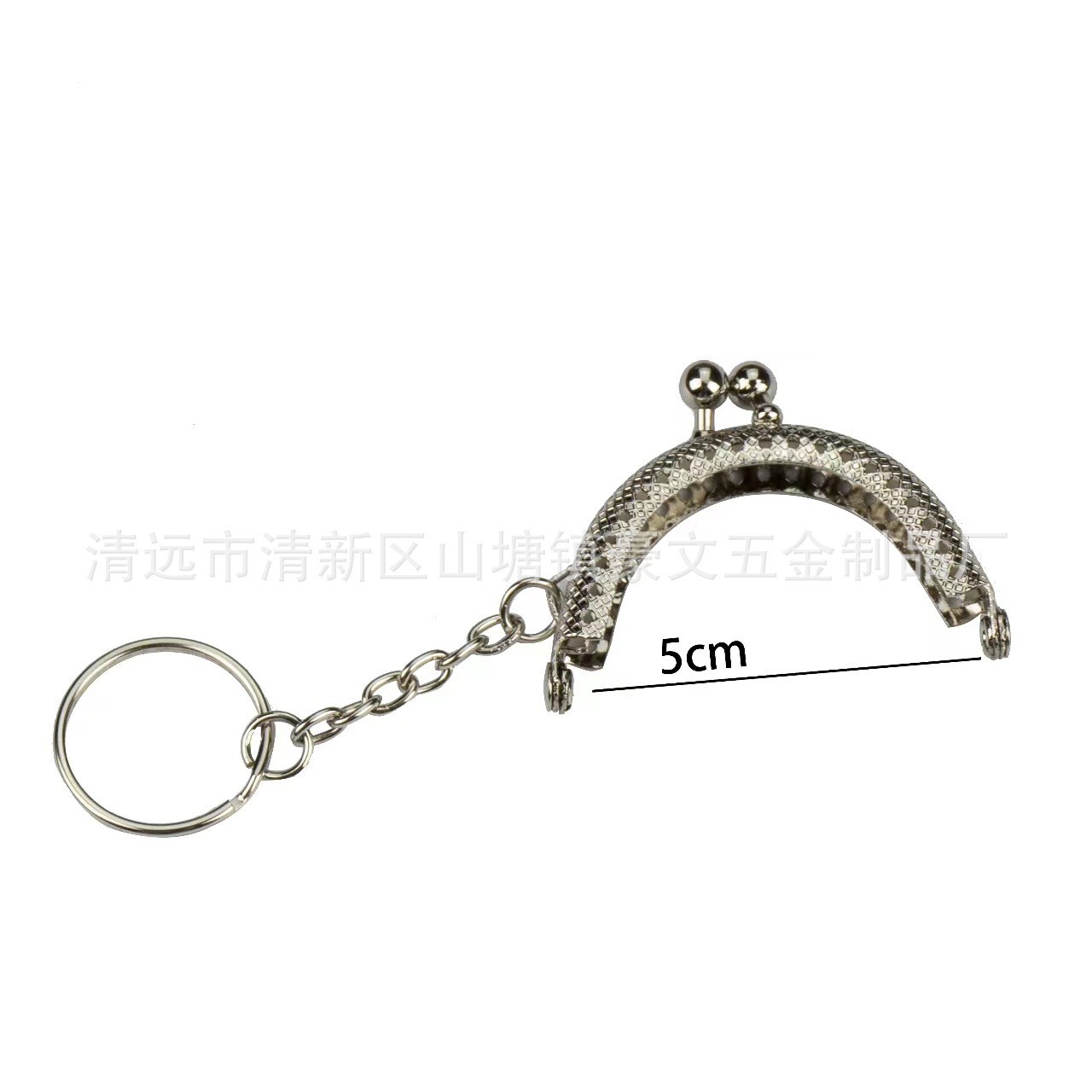 Handbag Hinge 5cm Semi-circle Plaid Straight Bead Mouth Gold with Key Ring Silver Bag Buckle Mouth Gold Bag Accessories