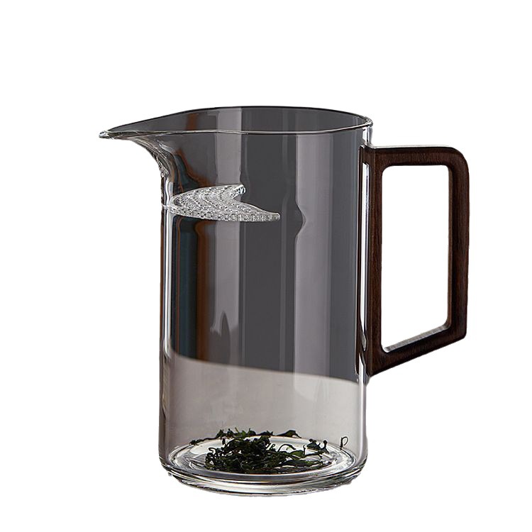 High Borosilicate Glass Tea Cup Crescent Fair Cup Tea Water Separation Integrated Filter Household Green Tea Tea Cup Wholesale
