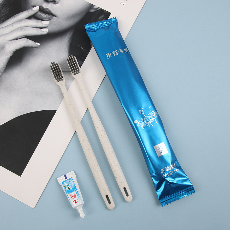 Disposable toothbrush soft bristle hotel room homestay toothbrush toothpaste hotel supplies bamboo charcoal straw manufacturers wholesale