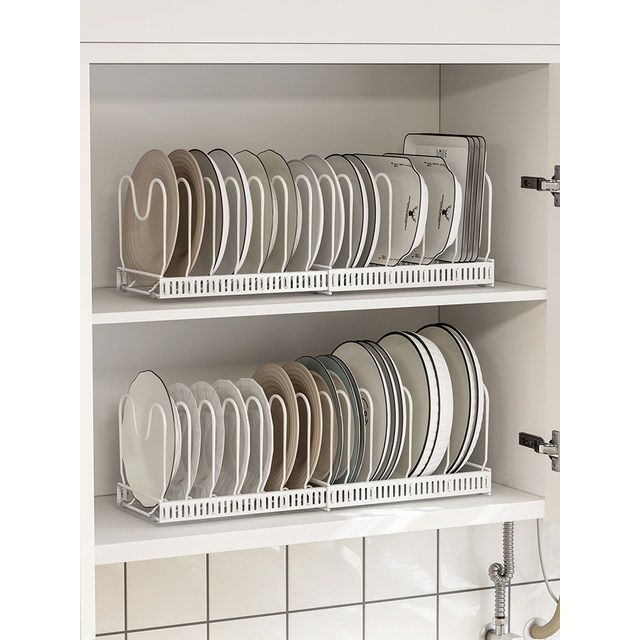 Cross-Border Popular Retractable Dishware and Pot Rack Kitchen Dish Rack Storage Rack Cabinet Plate Pot Storage Rack