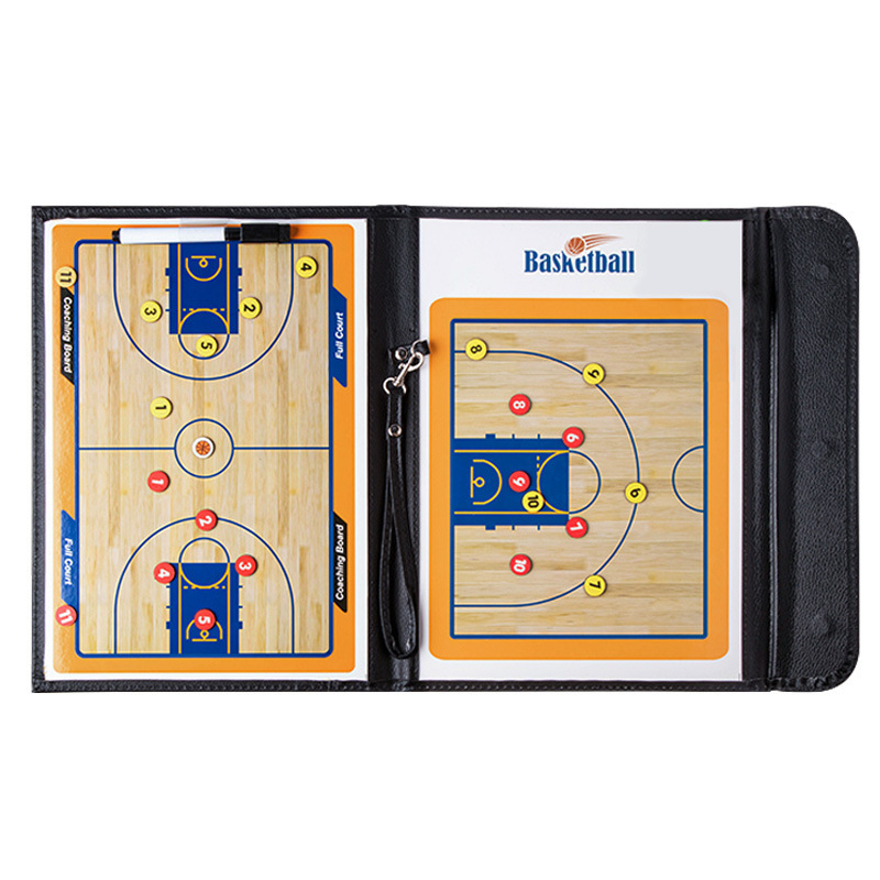 Portable Basketball and Football Coach Tactical Board Supplies Command Board Game Training Magnetic Erasable Foldableable Notebook