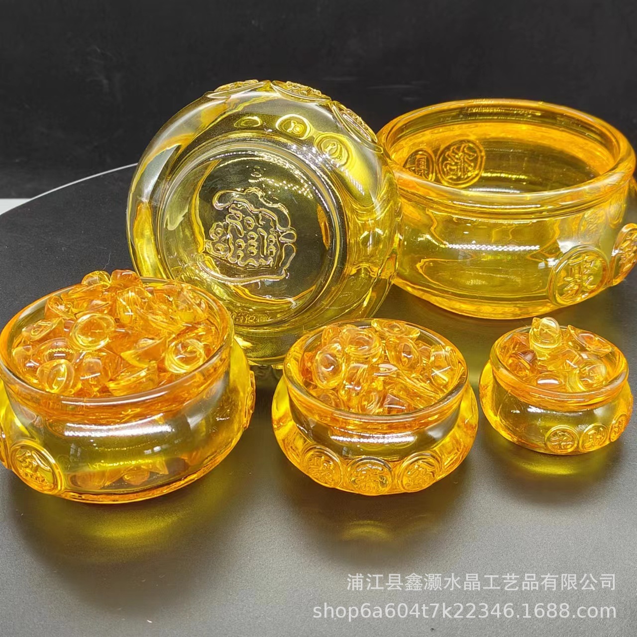 Новая стеклянная сокровищница, домашний декор, украшения Фэншуй, подарок, талисман, желтая кристаллическая бижутерия