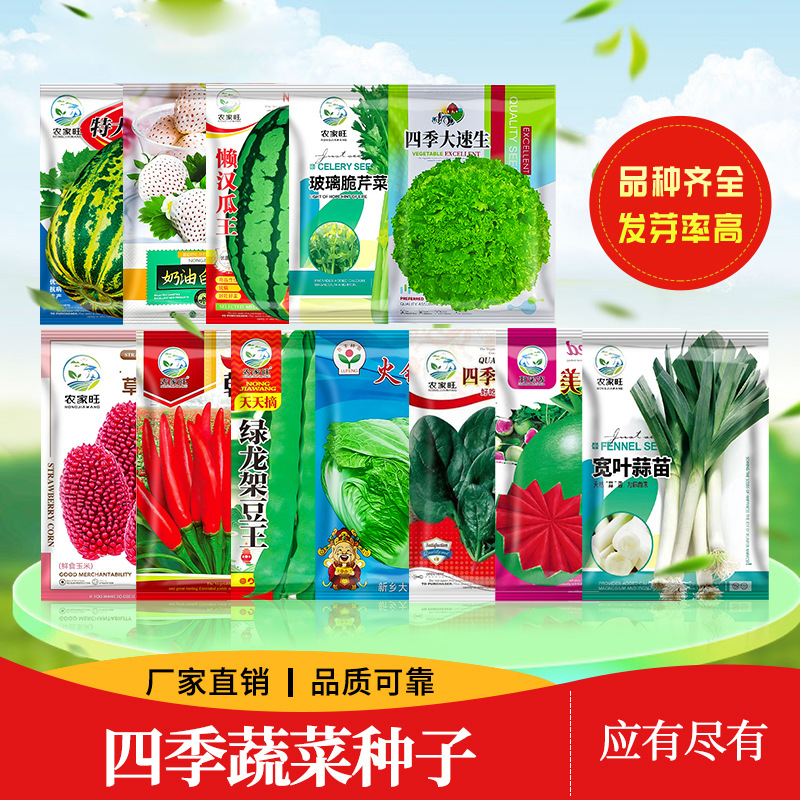 Wholesale Four Seasons Spring, Summer and Autumn Vegetable Seeds Melon and Fruit Seeds Balcony Potted Farmland Vegetable Garden Vegetable Seeds Collection