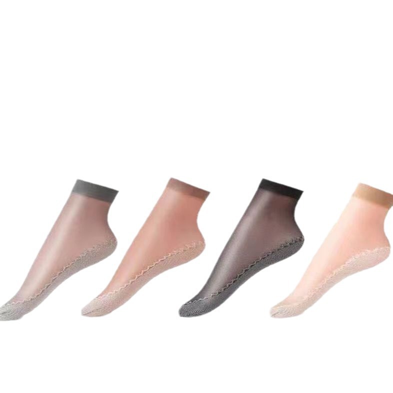 Yifan Cotton Bottom Stockings Core-Spun Yarn Steel Stockings Summer Thin Socks Women's Skin Color Breathable Mid-Calf Short Stockings Batch