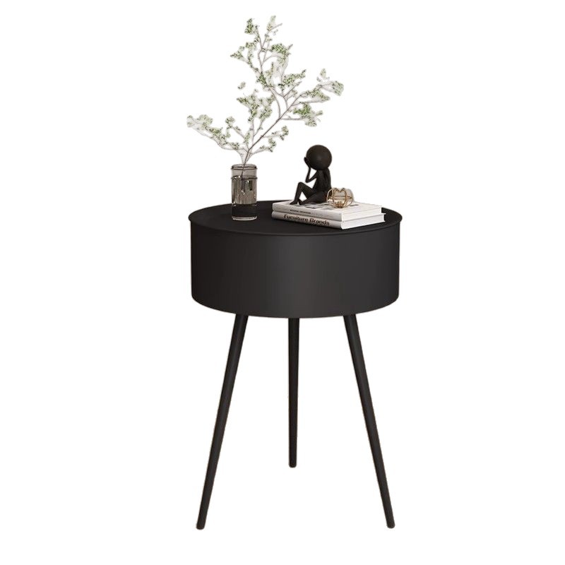 Simple New Iron Cream Style Bedside Table Modern Creative Round Alternative Bedroom Children's Small Bedside Storage Cabinet