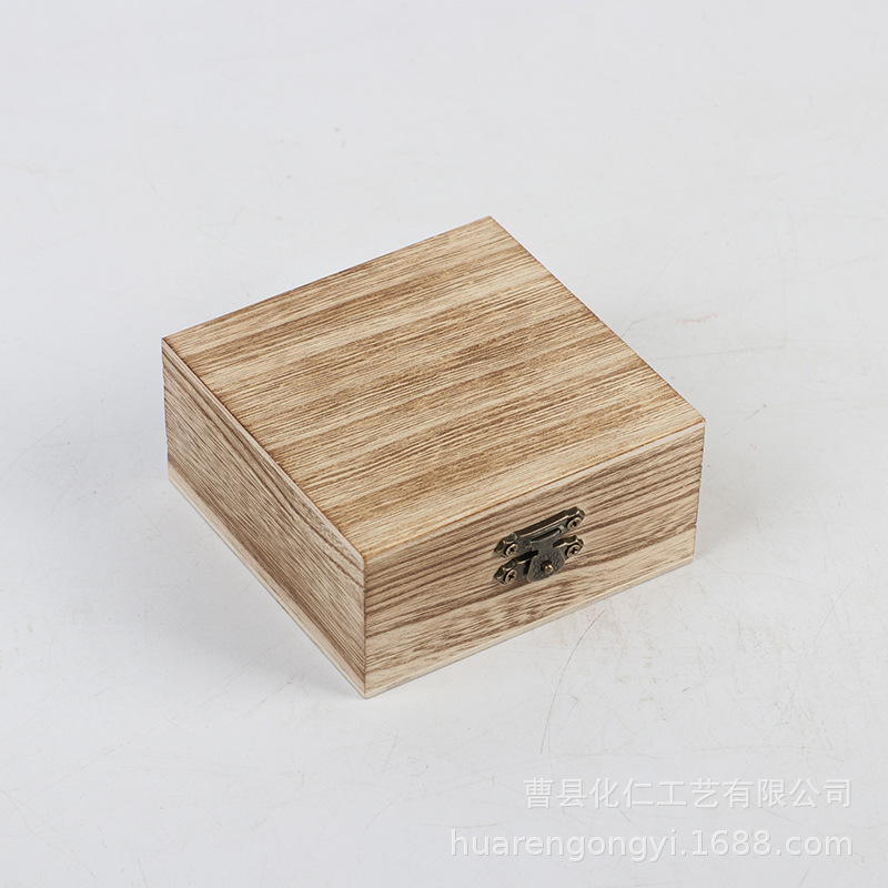 Vintage paulownia wood flip wooden box rectangular wooden storage box gift packaging box tea wooden box jewelry storage box