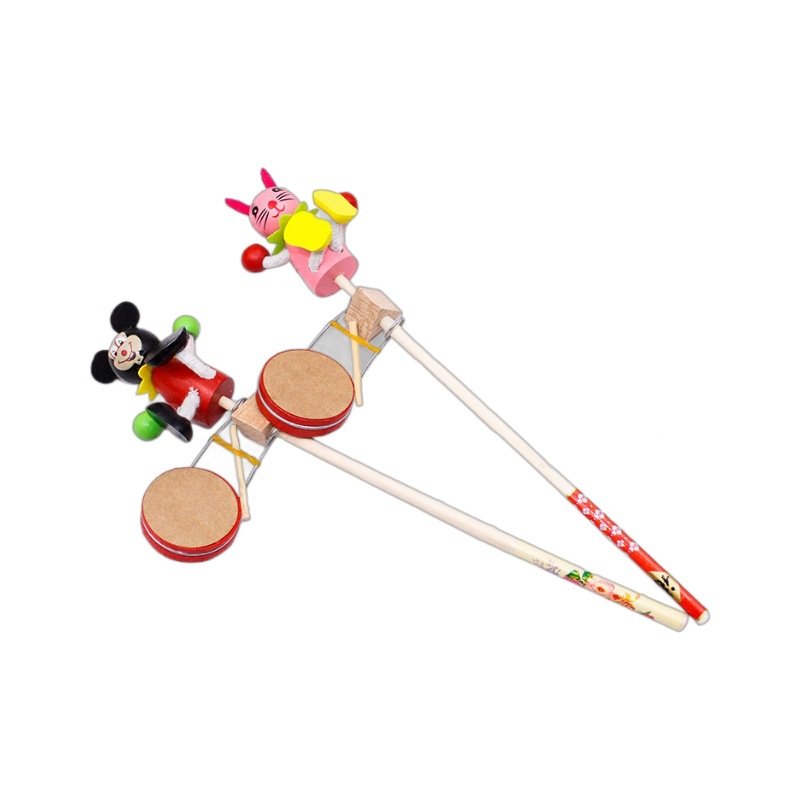 Street Stall Hot Selling Toy Puppet Drum Manufacturer Direct Sales Wooden Rocking Drum Popular Wooden Man Rocking Drum Street Stall