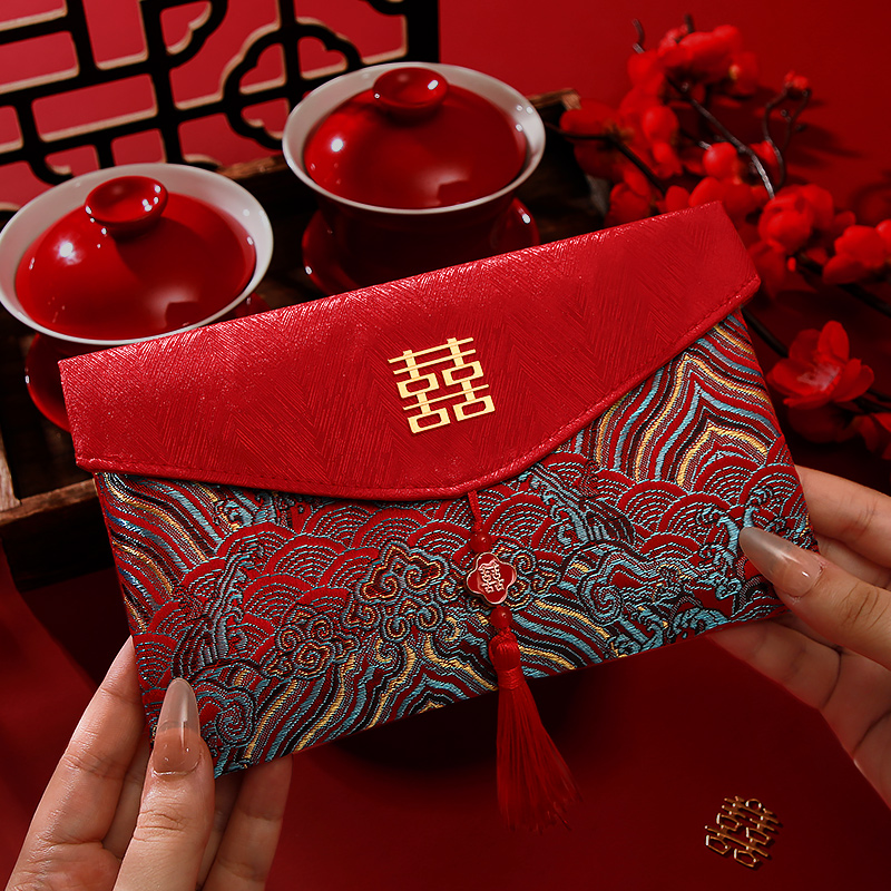 Change fee red envelope wedding ten thousand yuan tea 2024 new wedding supplies wedding bag large engagement red envelope bag