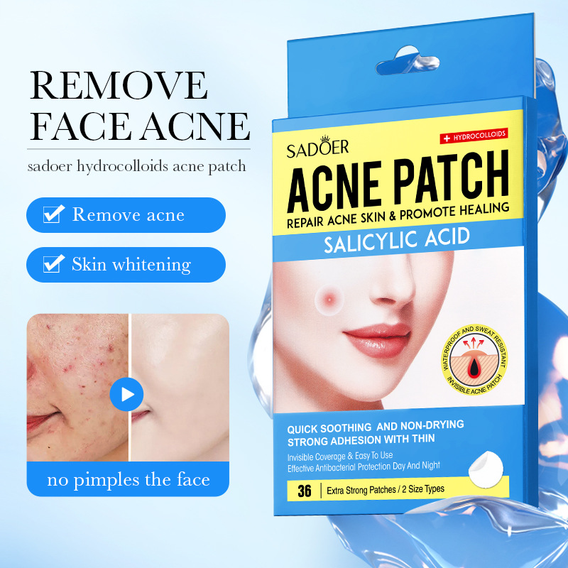 English acne patch SADOER facial invisible anti-acne repair hydrocolloid anti-acne cross-border foreign trade Wholesale