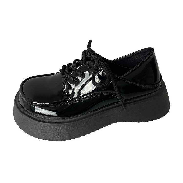 British Style Mary Jane Shoes 2025 Spring & Fall New Black Lace-Up Small Leather Shoes for Women Japanese Style Pu Leather Loafers for Women