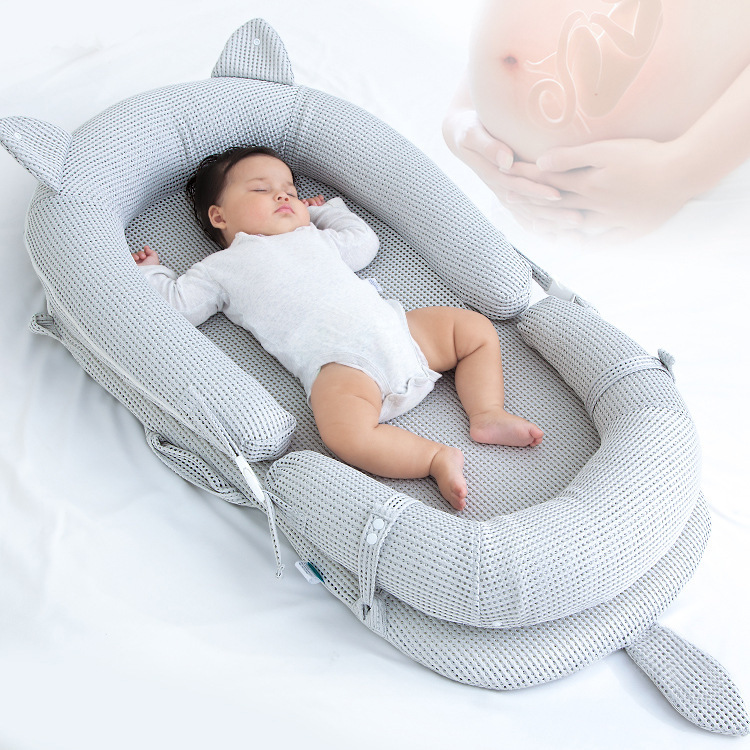 Newborn Bionic Bed-In-Bed Crib Portable 3D Breathable Foldable Anti-Pressure Anti-Vomiting Sleeping Bed Foldable