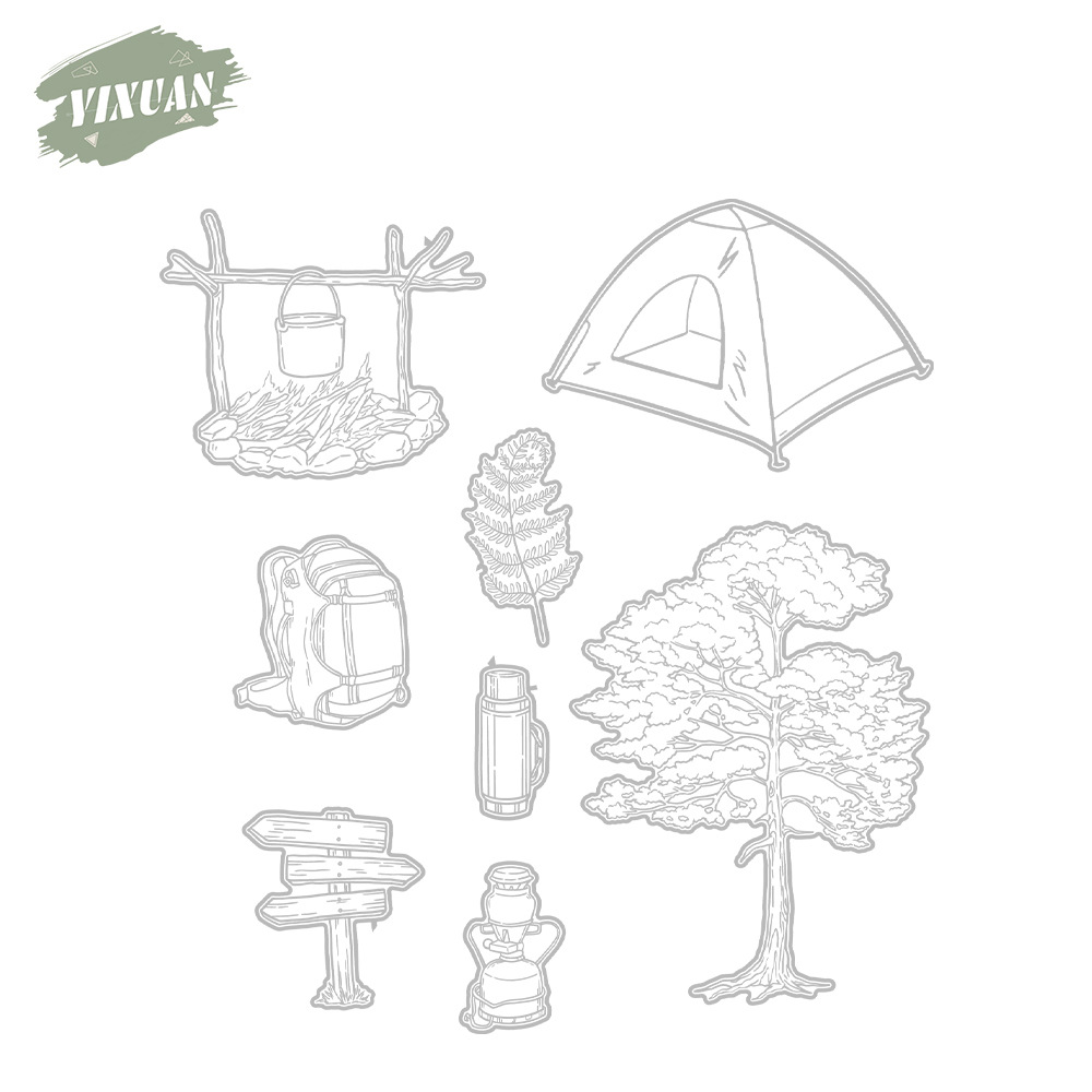 Camping scrapbook metal carbon steel knife mold glue stamp cutting die embossing etching cutting knife mold