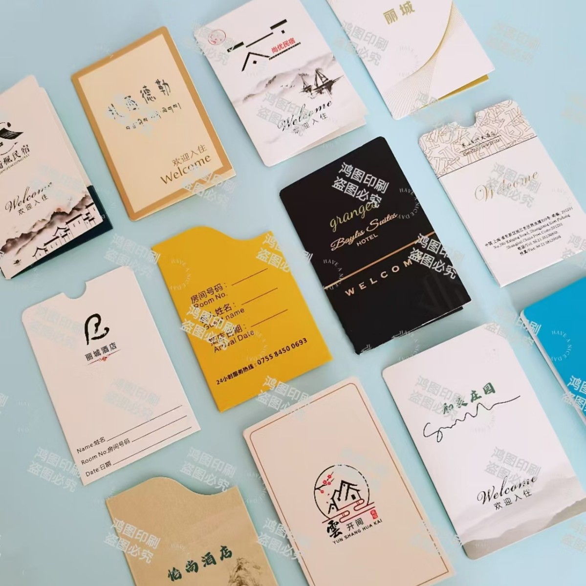 Hotel Room Card Holder Customized Hotel B&B Door Opening Card Packaging Set Green Haotai Hotel Supplies Room Card Holder Universal