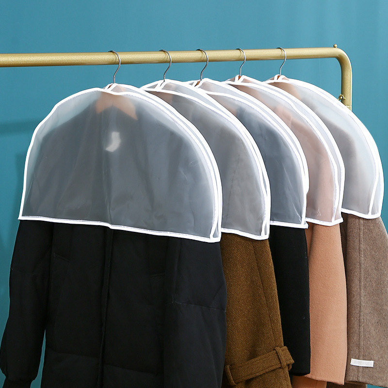 Dust-proof Clothes Cover Batch Household Transparent Coat Dust Cover Suit Hanging Pocket Wardrobe Storage Clothes Dust Cover