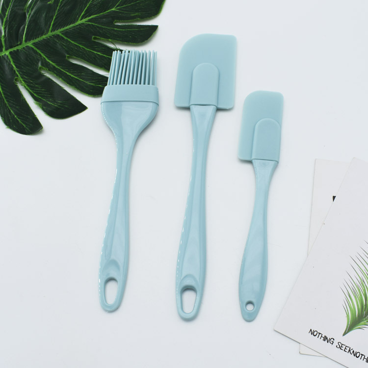 Cross-border in stock Detachable Silicone oil brush Silicone scraper three-piece baking tool cake spatula oil brush suit