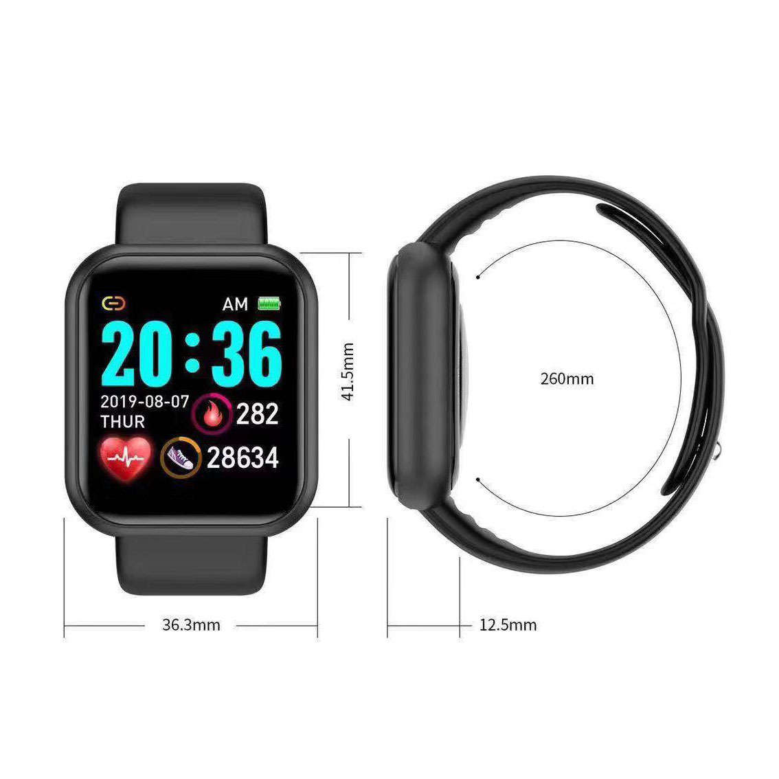 Cross-border Bluetooth Y68 smart bracelet color screen heart rate sphygmomanometer step sports watch D20S smart bracelet manufacturers