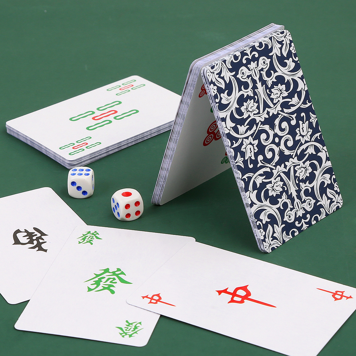 Mahjong Playing Cards Waterproof Portable Mahjong Cards Home Solitaire Mahjong Travel Simple Waterproof Thickened Playing Cards