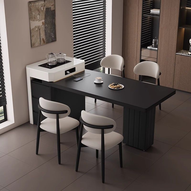 Обеденный стол из массива дерева, интегрированный, раскладной, современный, простой, легкая роскошь