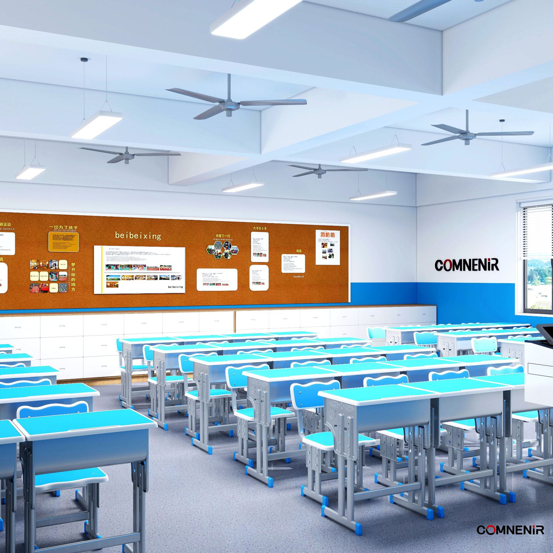 Home Children's Desk Single Desk and Chair Primary and Secondary School Students Desk and Chair Kindergarten Tutoring Class Thickened Training Table