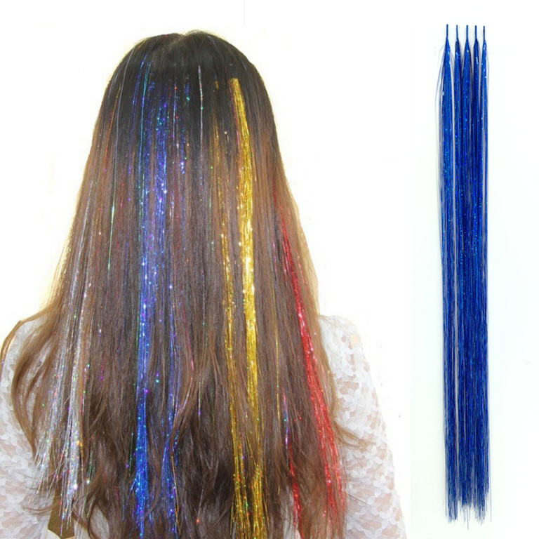 Cross-border hair wholesale color laser rod hair hair piece gold wig feather hair manufacturers in stock