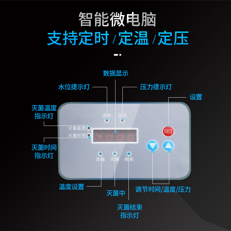 High Pressure Steam Sterilizer High Temperature Sterilization Sterilizer Satchel Pressure Vertical Small Laboratory