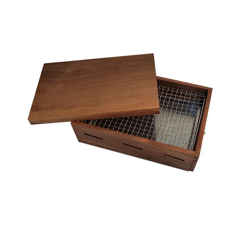 Restaurant creative wooden tableware Western-style carbon fire steak barbecue box smoked meat box Western food specialty tableware plate