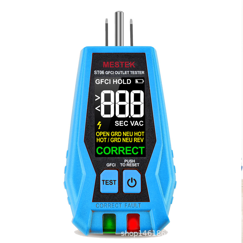 Us Standard St06 Socket Tester Power Polarity Test Phase Detection Leakage Switch Detection Socket Detector