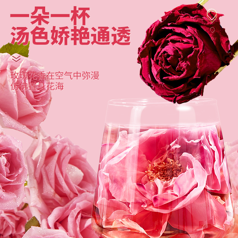 Yunnan Academy of Agricultural Sciences Dark Red Rose Corolla Large Freeze-Dried Fresh-Locking Non-Smoked Double Rose Tea Soaked in Water