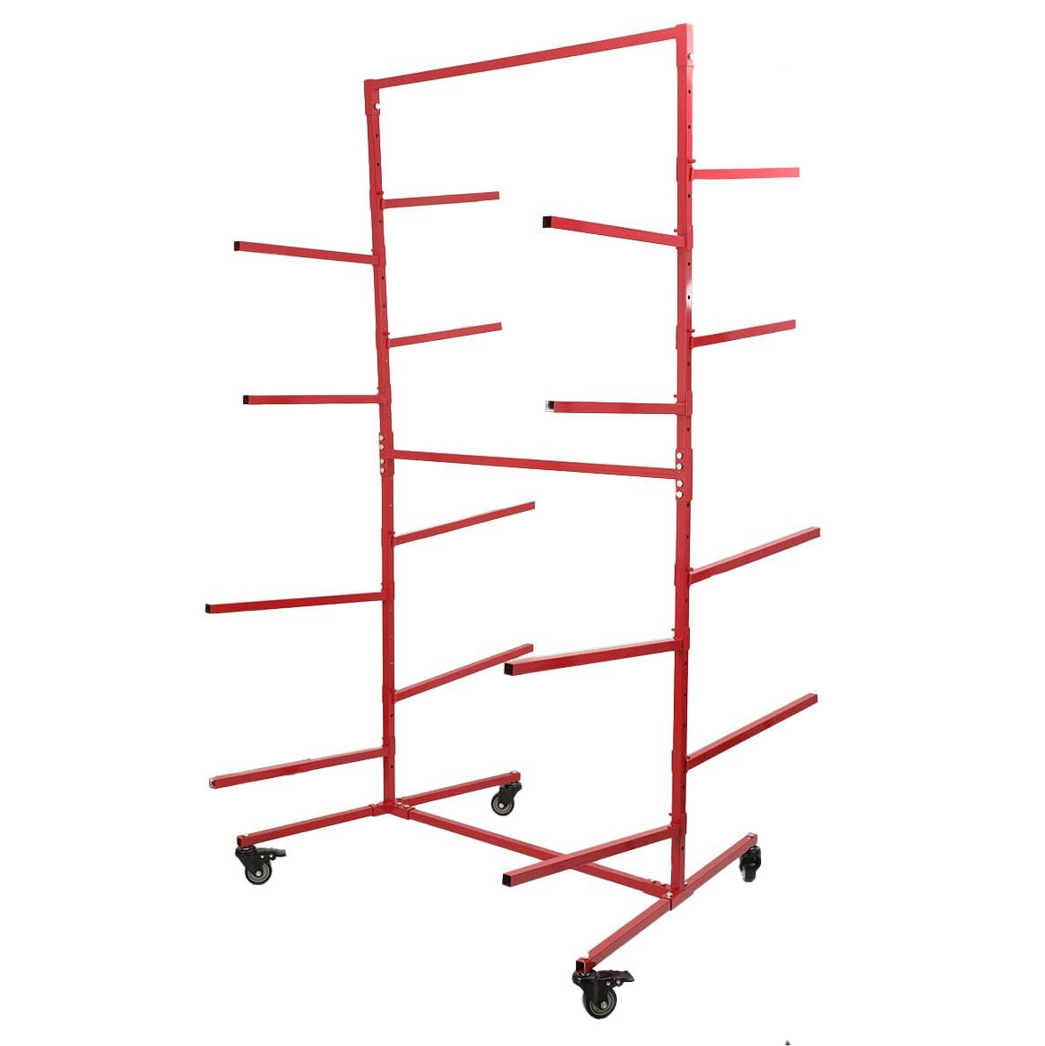 Wheeled movable double-sided four-layer bumper storage rack detachable car bumper storage rack auto repair tool