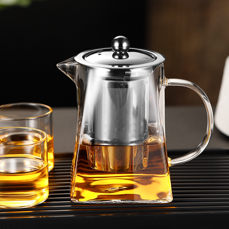 Стеклянная чашка для чая для совместного использования, местный стиль Tianyuan, термостойкая, с фильтром для чая, не горячая на ощупь
