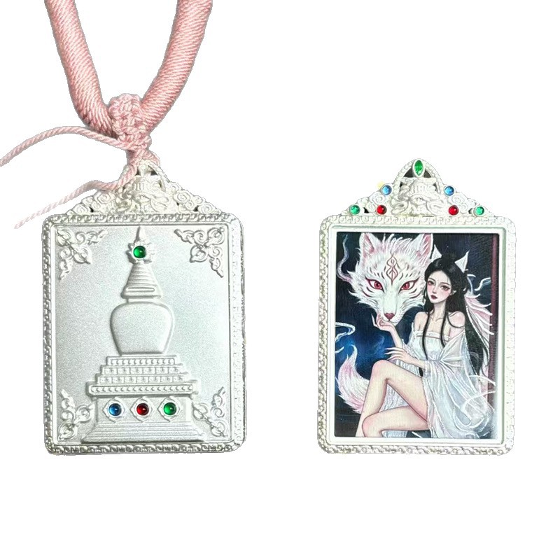 High-End New Xizang Style Wutai Mountain Pagoda Zakhila Ram Thangka Gawa Box Copper Shell Pendant Wholesale Thai Buddha Amulet